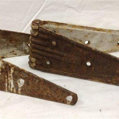TWO LARGE BARN HINGES