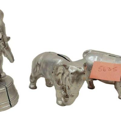 THREE SMALL CAST IRON BANKS