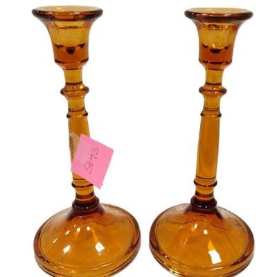 TANGERINE GLASS CANDLE HOLDERS