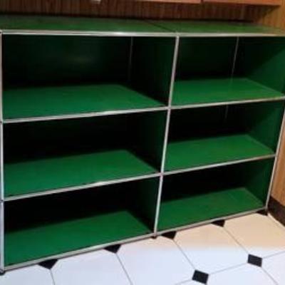 Vintage USM Haller Green Open Shelving Unit.