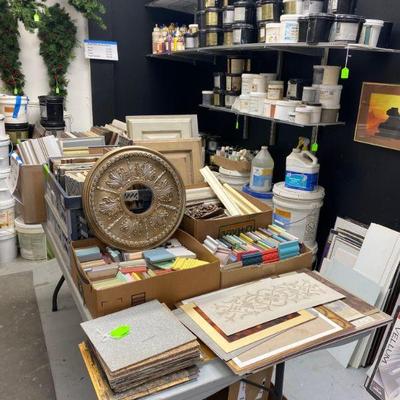 Large selection of sample boards, all sizes and shapes, plaster, and more
