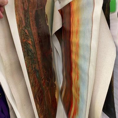 Assortment of canvases ready for framing