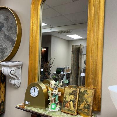 Assortment of gold gilded antique mirrors