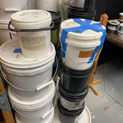 Large size buckets of plaster