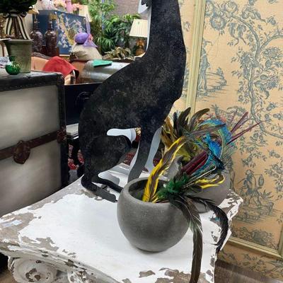 Large cast iconic style occasional table with greyhound artwork