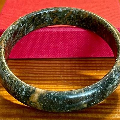 Authentic Black Jade Bangle Bracelet Chinese  In Original Box 