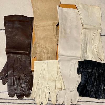 Collection Of Vintage Kidskin Leather Gloves - Size 6.5 - 6.75
