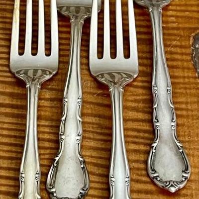 4 Gorham Sterling Silver Salad Forks Andante Pattern 6.75 Inch - 140.42 Grams 