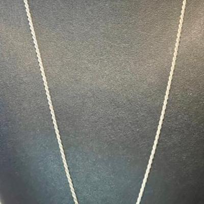 Sterling Silver Twist 24 Inch Chain W Love Pendant & Sterling Earrings Weight 17.10 Grams