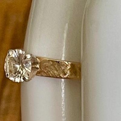 1950's 14K Gold & Diamond Band Stamped L R Rudberg Jewelry Co - Size 6.5 - Total Weight 3.25 Grams 