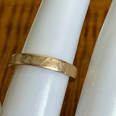 Vintage 1950's 14K Gold Band Stamped L R 14K Gold Rudberg Jewelry Co - Size 6.5 - Total Weight 2.74 Grams 