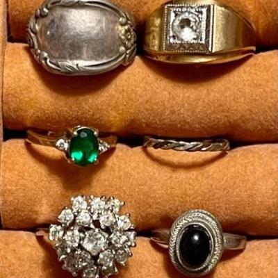 Assorted Ladies Rings - Eagle Wings - Spoon Ring - Rhinestones 