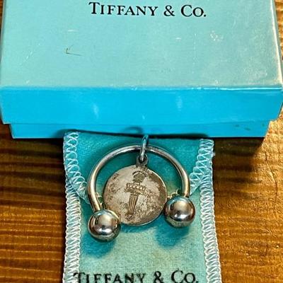 Tiffany & Co Sterling Silver 2 Inch  Key Chain Total Weight 10.32 Grams - In Original Bag And Box 