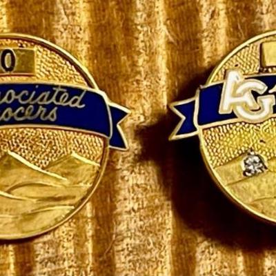 10k Gold Associated Grocers Pin And Gold Filled Pin 