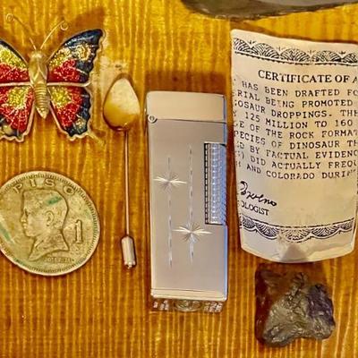 Vintage Dresser Lot Dinosaur Dung - Peso - Vintage Lighter And More