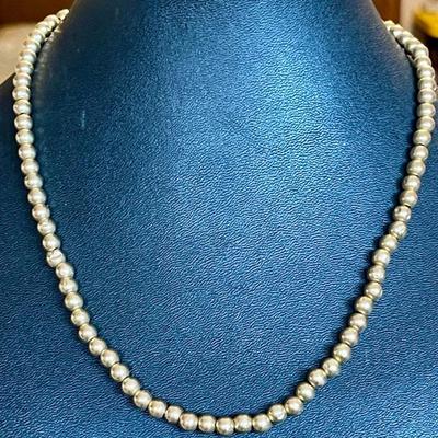 Vintage 14K Gold Ball Bead 16 Inch Ball Bead Necklace - Total Weight 4.52 Grams 