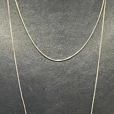 (2) Sterling Silver Box Chain Necklaces -(1) 16 Inch And (1) 24 Inch - Total Weight 5.09 Grams 
