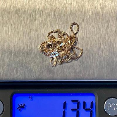 14k Gold Necklace (as Is) For Repair Or Scrap 1.34 Grams