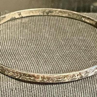 Sterling Silver Inspiration Bangle Bracelet " Every Moment Offers A Future Of Possibilities" 
