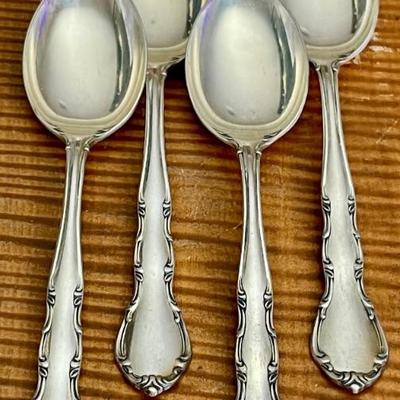 4 Gorham Sterling Silver Dinner Spoons Andante Pattern 6 Inch - 115.89 Grams 