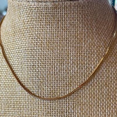 14K Gold AR Snake Chain 15 Inch Necklace (as Is) Stamped Star 225 - Total Weight 3.74 Grams 