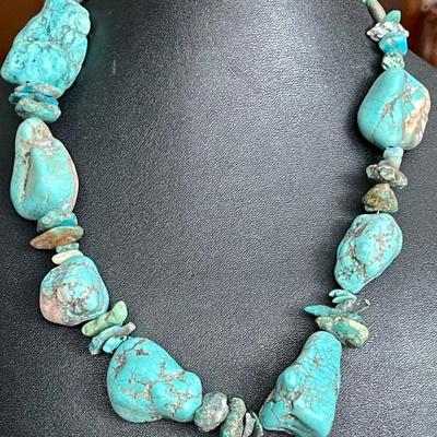 Large Raw Sterling Silver Chunk 18 Inch Necklace 