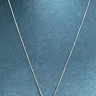 Vintage Sterling Silver & Faceted Square Blue Stone Pendant W Sterling Silver Italy 18" Box Chain 5.64 Grams
