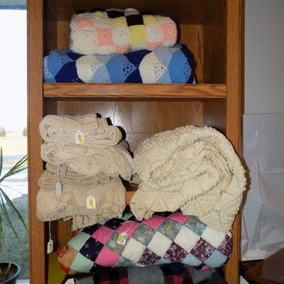Hand made quilts, bed covers, antique car blanket