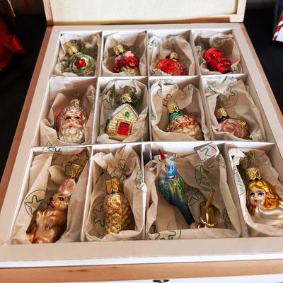 Inge German Glass Ornaments in Original Crate 