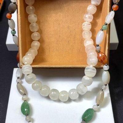Chunky glass bead strands