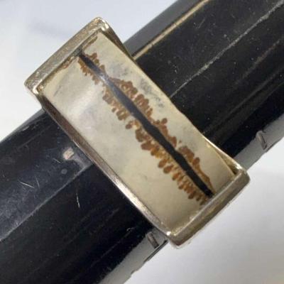 Bold inlay ring stamped mrf sterling