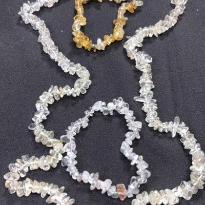 Quartz chip bead necklace bracelets