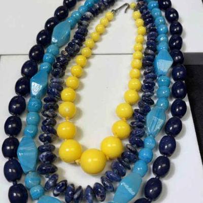 Glass ceramic chunky statement necklaces