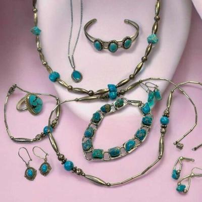 Turquoise non turquoise jewelry mix