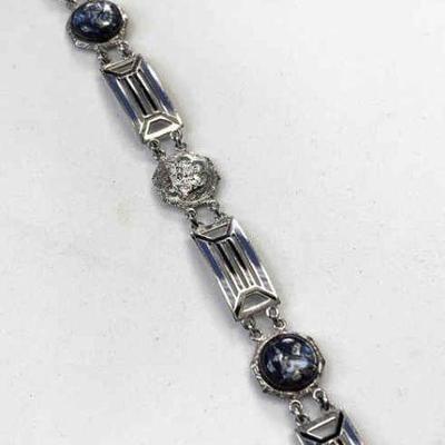 Art deco sterling link bracelet
