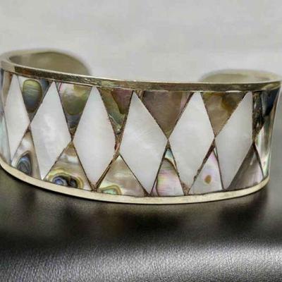 Silver cuff stamped mexico"