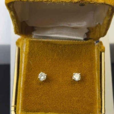 Diamond 14k petite stud earrings