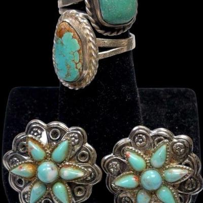 Navajo style rings earrings