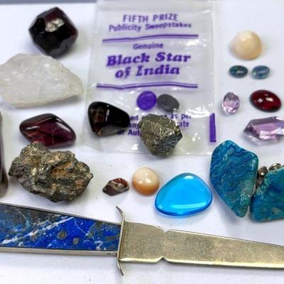 Loose stones lapis letter opener