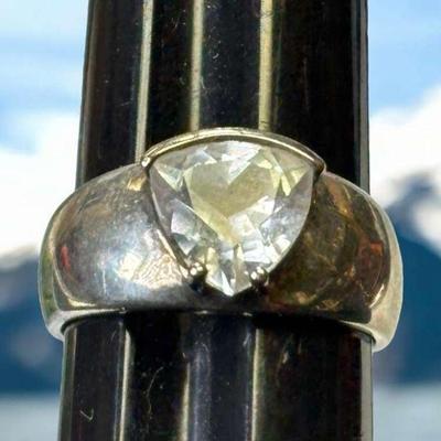 Sterling and topaz statement ring