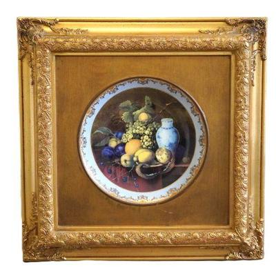 MARK ROBERTS DESIGN GILT FRAMED PORCELAIN STILL LIFE