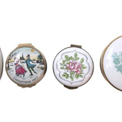 4 TRINKET BOXES INCL HALCYON & CRUMMLES