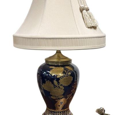 VINTAGE COBALT CHINOISERIE GILT PORCELAIN