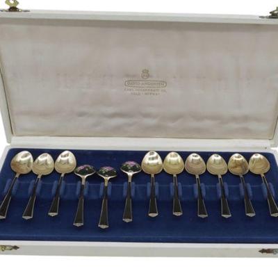 12 DAVID ANDERSON STERLING ENAMELED DEMITASSE