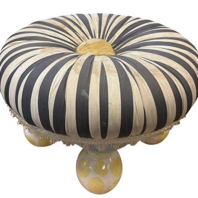 MACKENZIE CHILDS TUFTED FOOTSTOOL/ OTTOMAN