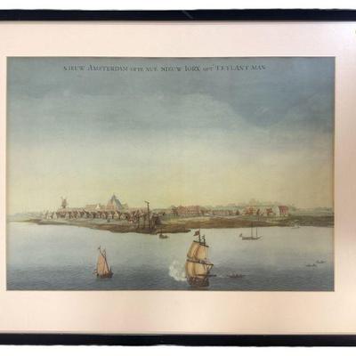 ANTIQUE PRINT NIEUW AMSTERDAM (MANHATTEN)