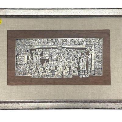 VINTAGE MAYAN LINTEL CARVING METAL