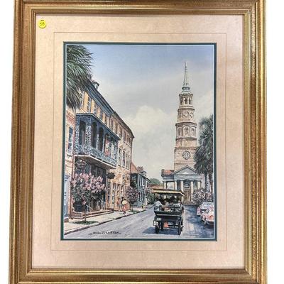 VINTAGE GORDON WHEELER CUSTOM FRAMED CHARLESTON PRINT