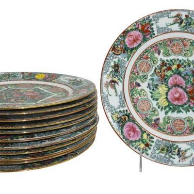 12 VINTAGE ROSE MEDALLION CELEBRATION DINNER PLATES