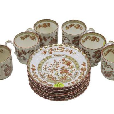 SET OF 8 SPODE INDIAN TREE DEMITASSE CUPS AND SAUCERS